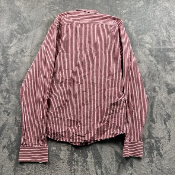 Hollister Men's Button Up Long Sleeve Red Pin Striped Collar Shirt X-Large - Picture 6 of 6